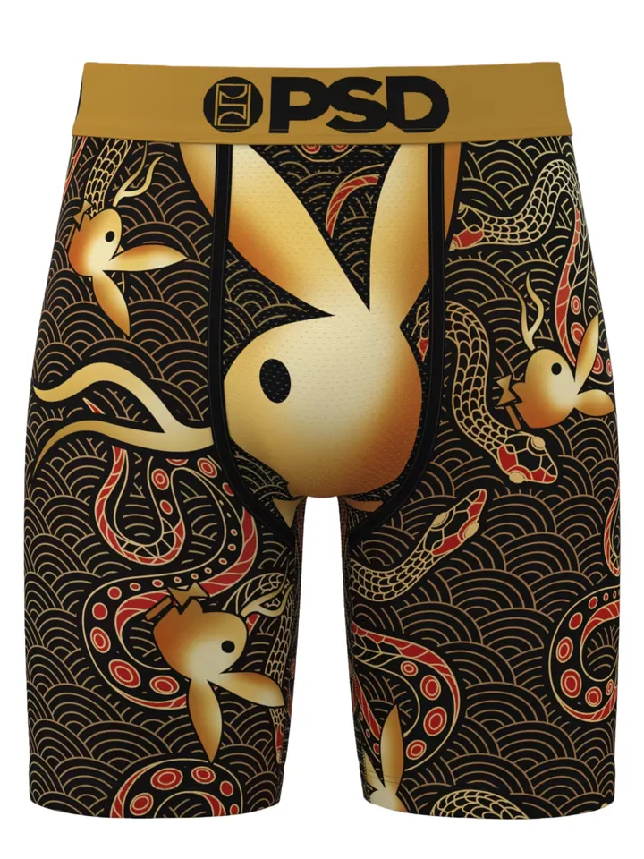 PSD Calzoncillo boxer 'Playboy Snake'  mostaza / rojo claro / negro