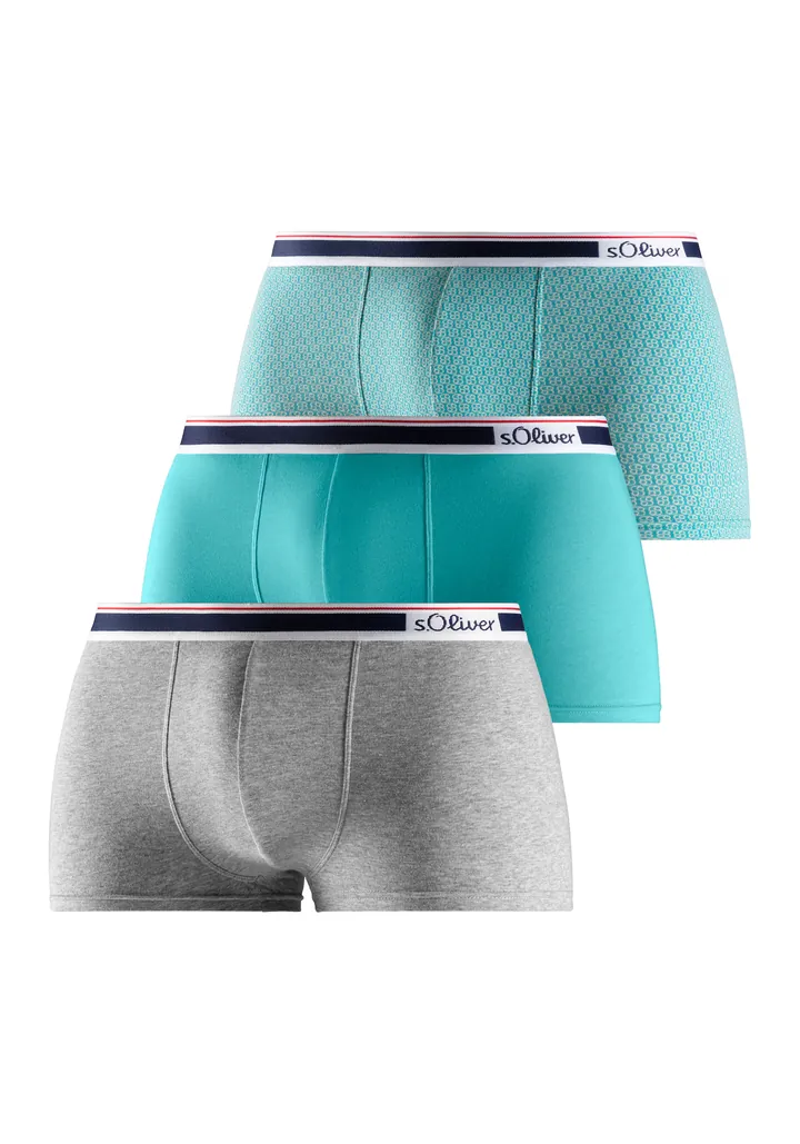 s.Oliver Calzoncillo boxer turquesa / gris moteado / blanco