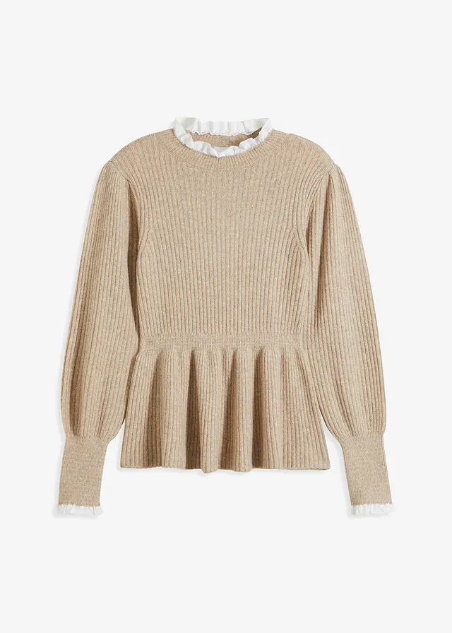 Jersey con inserto de blusa