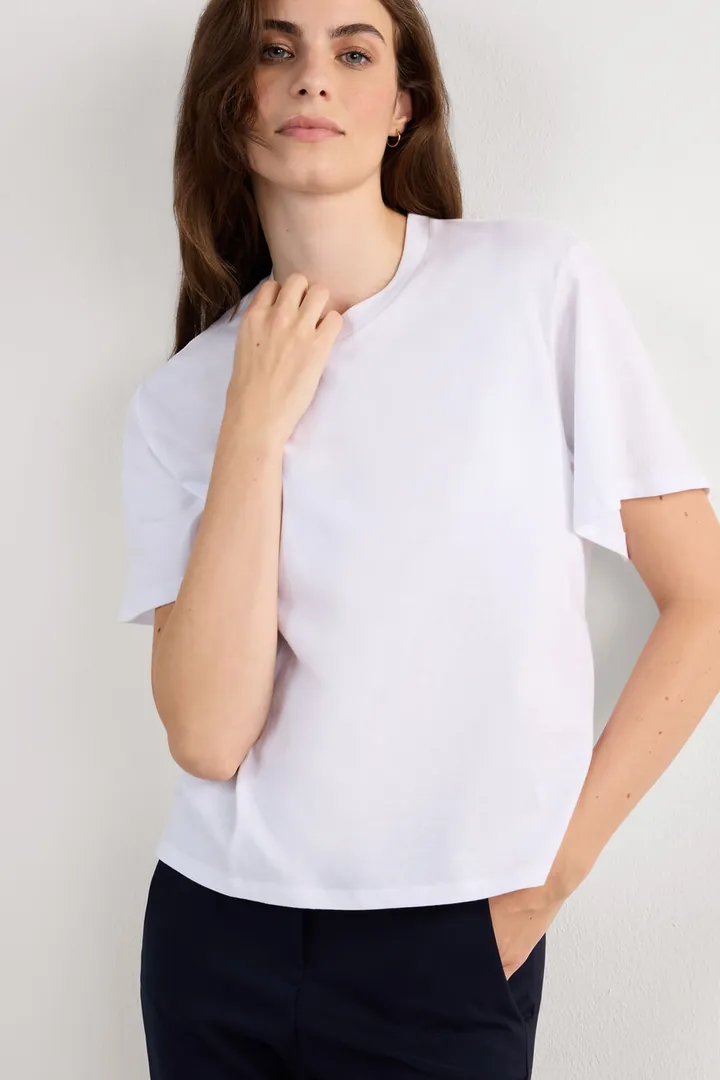 Intimissimi Camiseta de Manga Corta y Corte Recto de Algodón Mujer Azul Tamaño L