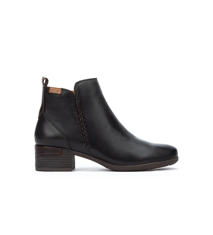 Pikolinos para mujer. W6W-8950 Botines de Piel Malaga negro (35), 3 a 5cm, Cremallera, Casual