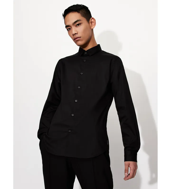 A|X Armani Exchange para hombre. 8NZC31ZN28Z1200 Camisa Sport negro (L), Casual, Fiesta, Algodón, Clásico, Manga larga