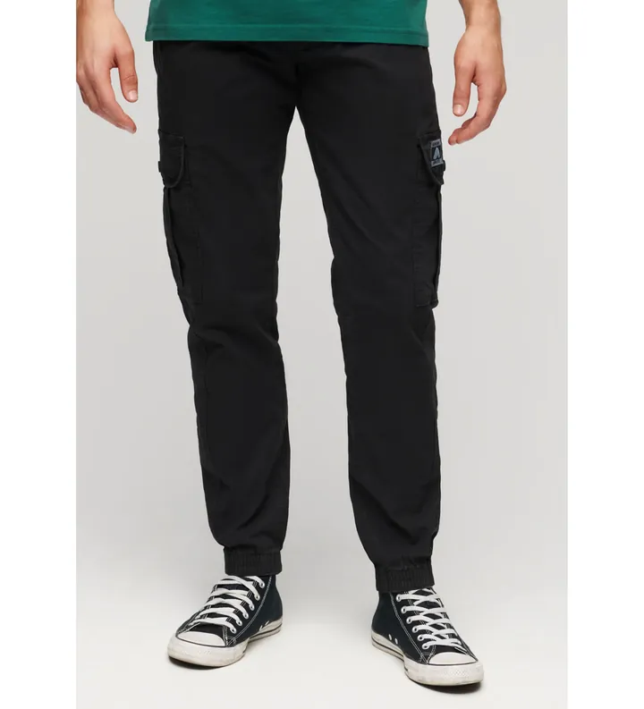 Superdry para hombre. M7011131A Pantalón cargo entallado Para negro (30/32), Casual, Algodón