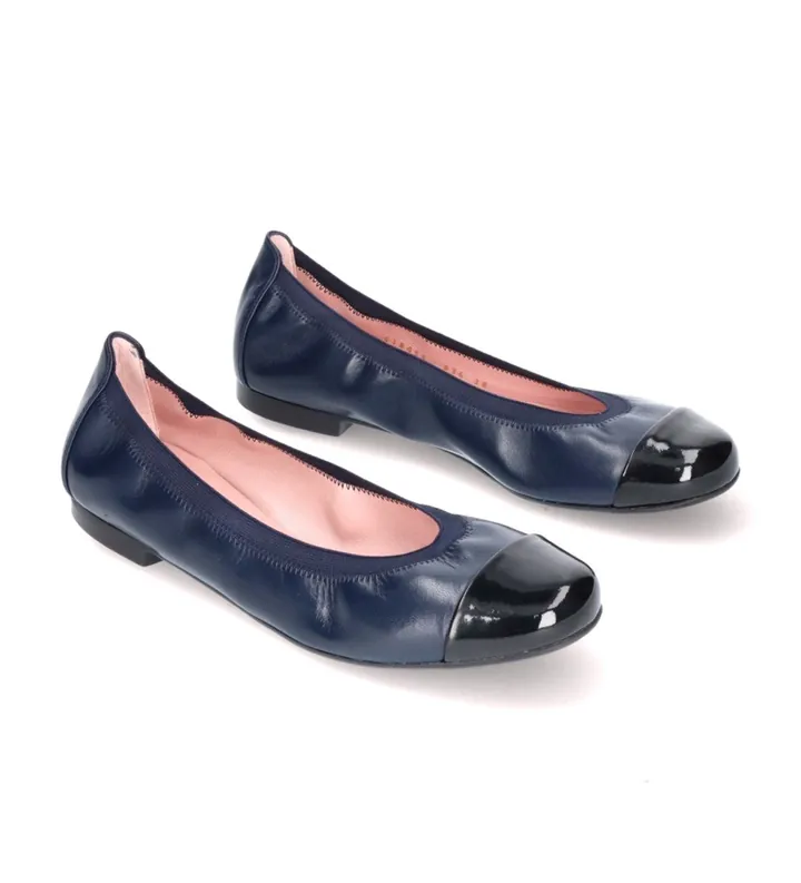 Pretty Ballerinas para mujer. 48780 Bailarinas de piel Shirley azul (35), Plano, Ninguno, Casual