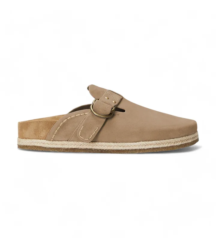 Polo Ralph Lauren para hombre. 803931273003 Zuecos de Piel Turbach marrón (40), Plano, Ninguno, Casual
