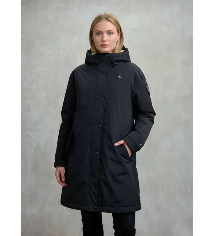 Blauer para mujer. 25WBLDK11162 Parka con interior de piel payne marino (L), Casual, Poliamida