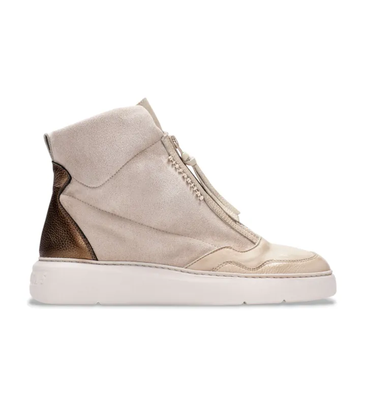 Hispanitas para mujer. HI243654 Zapatillas de Piel Bolmet beige (36), Plano, Cremallera, Casual
