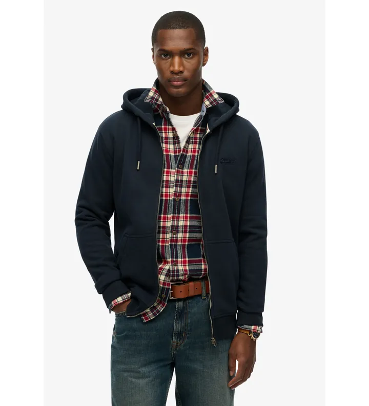 Superdry para hombre. M2014128B Chaqueta deportiva Essential Logo azul (L), Casual, Poliéster