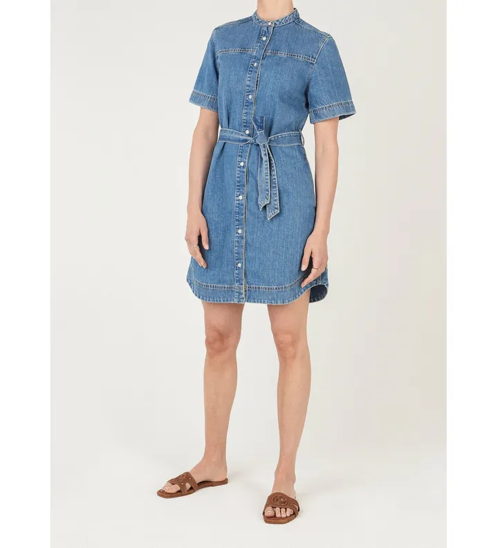 Pepe Jeans para mujer. PL95378473C0 Vestido Victoria Ss Denim (S), Azul, Casual, Algodón, Manga corta