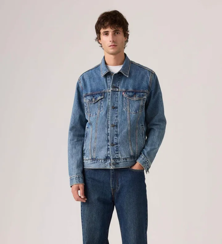 Levi's para hombre. 72334-0773 Chaqueta Trucker azul (L), Casual, Algodón, Denim
