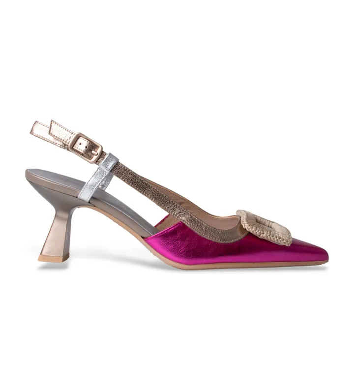 Hispanitas para mujer. CHV243356 Zapatos Nova plata (37), Piel, 5 a 8cm, Hebilla, Casual
