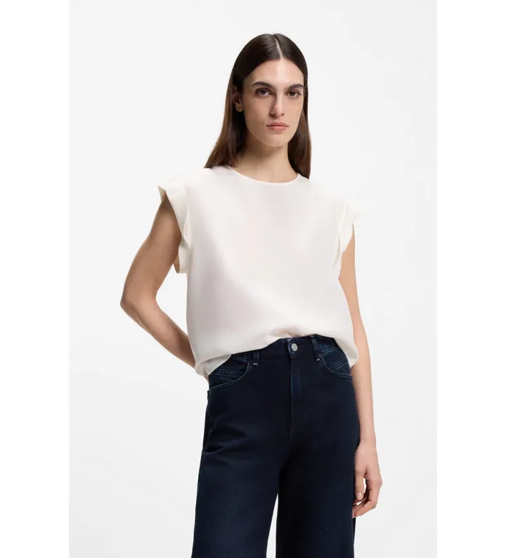 BOSS para mujer. 50543548 Blusa Irnette blanco roto (32), Casual, Viscosa, Sin mangas / Tirantes