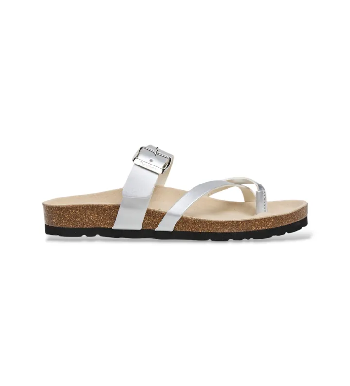 Pepe Jeans para mujer. PLS800001 Sandalias Oban Cool plateado (36), Plata, Plano, 1 a 3cm, Ninguno, Casual