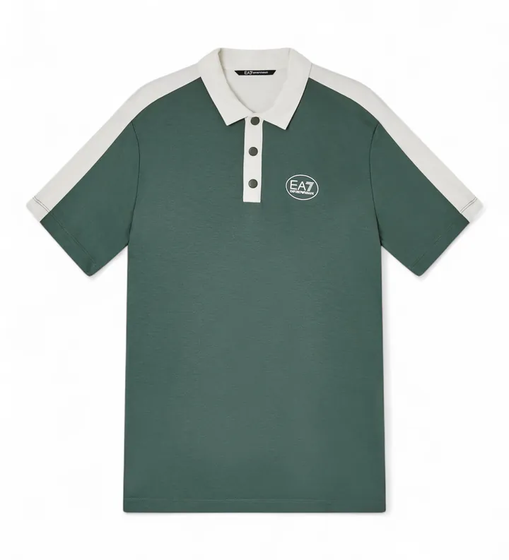 EA7 para hombre. 7M001549_AF13862 Polo Tennis Club verde (3XL), Azul, Casual, Viscosa, Manga corta