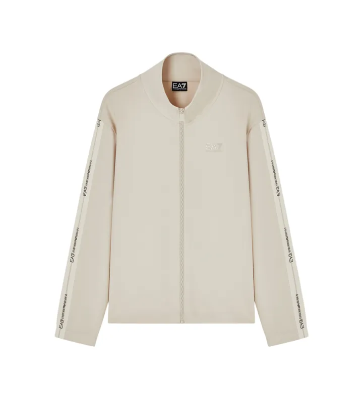 EA7 para mujer. 7W000959_AF12501 Chaqueta Logo Series beige (L), Deportivo, Poliéster Reciclado