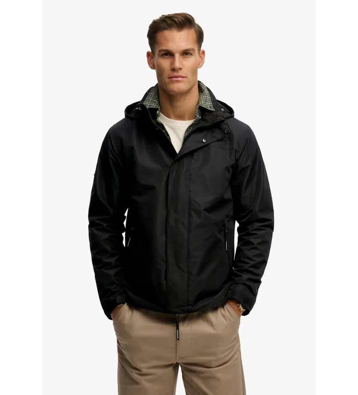 Superdry para hombre. M5012332A Chaqueta Shell negro (L), Casual, Poliéster Reciclado