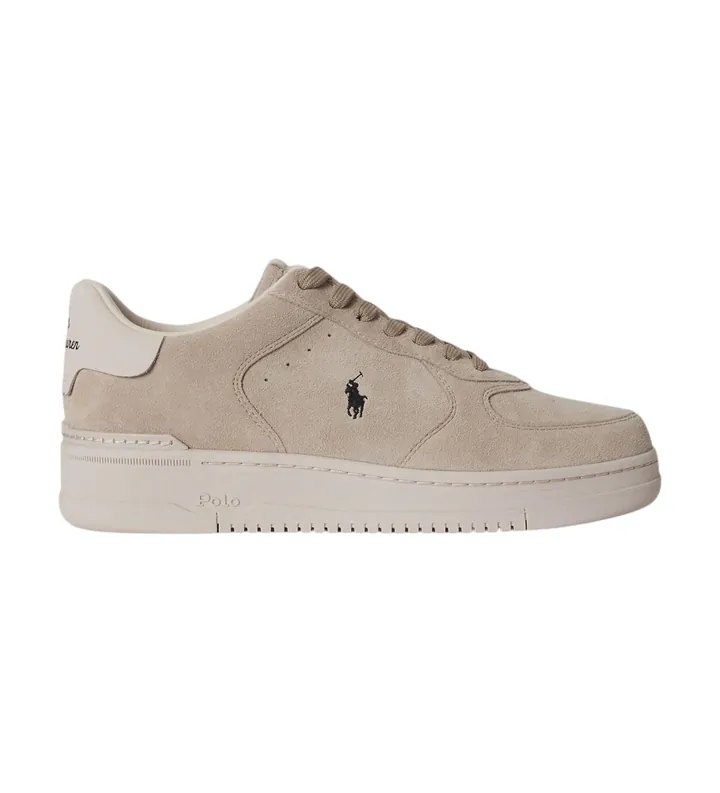 Polo Ralph Lauren para hombre. 809P13085003 Zapatillas de Piel Masters beige (41), Plano, Cordones, Casual