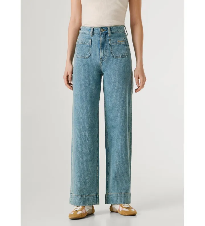 Pepe Jeans para mujer. PL20510173V4 Jeans Straight Lexa azul (28/30), Casual, Algodón, Denim