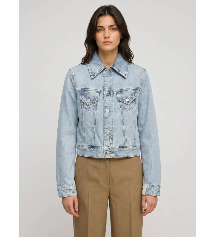 BOSS para mujer. 50564451 Chaqueta Trucker azul (L), Casual, Algodón