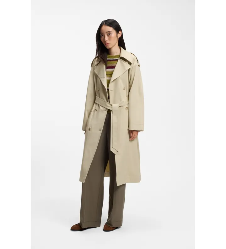 BOSS para mujer. 50572749 Gabardina Carelli beige (34), Casual, Algodón