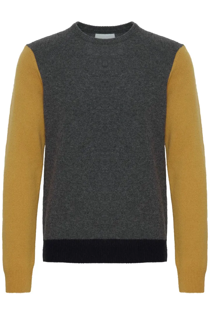 Casual Friday Jersey 'Karl' mostaza / gris moteado