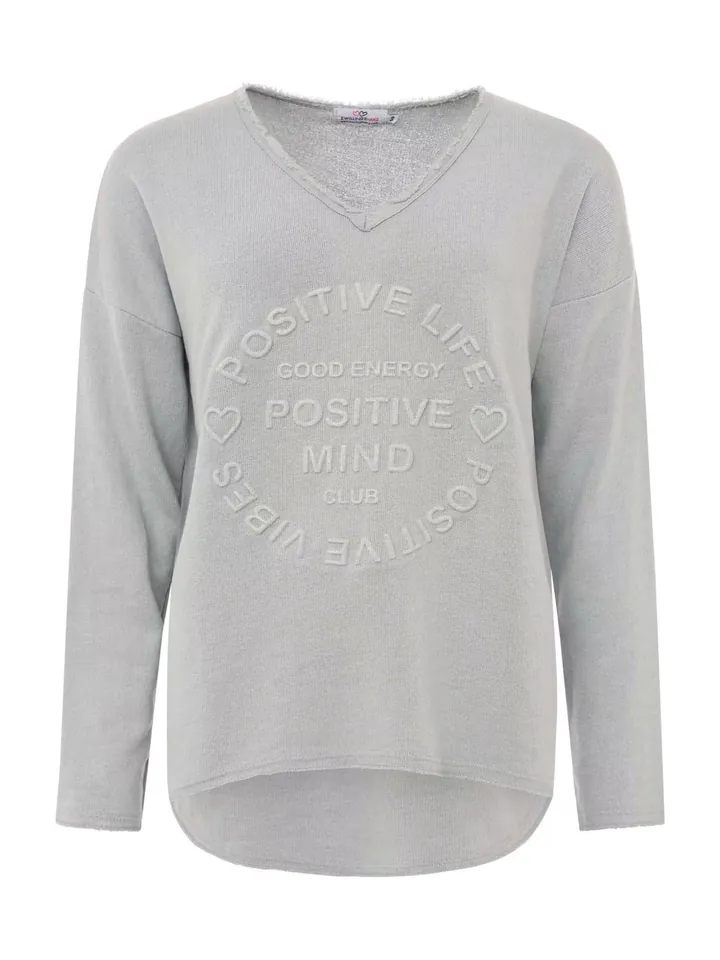 Zwillingsherz Sudadera 'Positive Mind'  gris claro