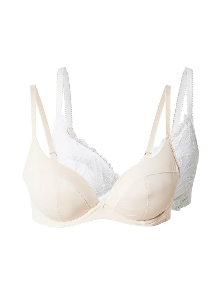 Dorina Sujetador 'Plunge' beige / blanco