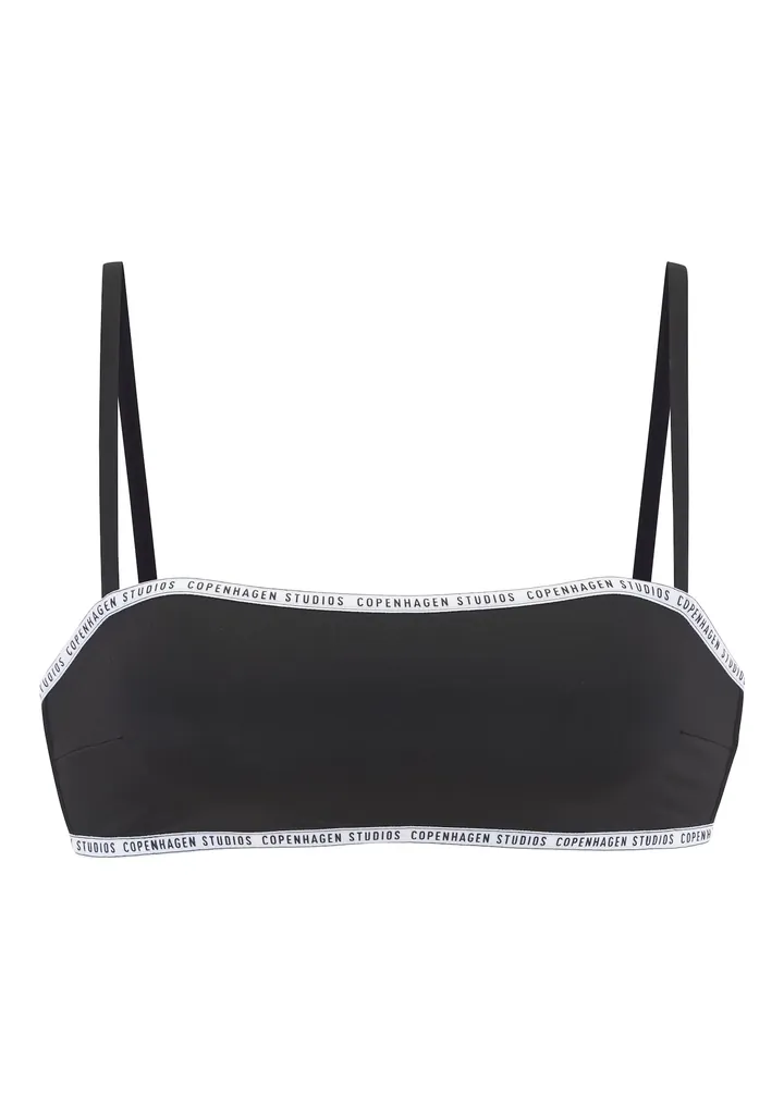Copenhagen Studios Top de bikini gris plateado / negro