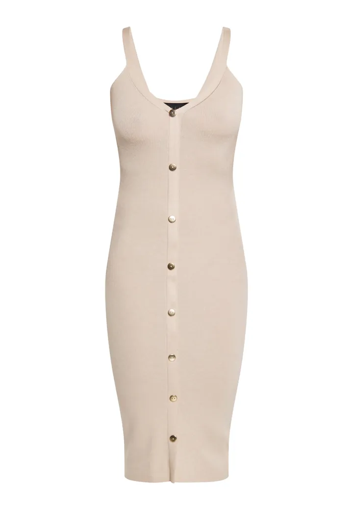 NAEMI Vestido de punto beige claro