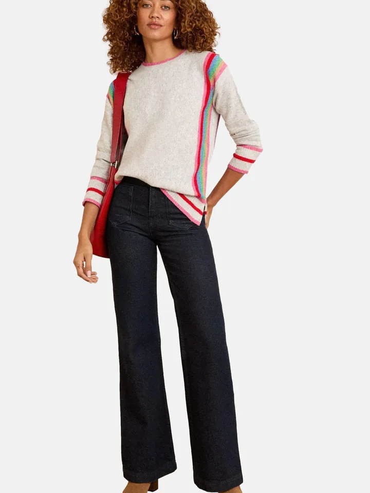 love & roses Jersey gris claro / rosa / rojo vivo