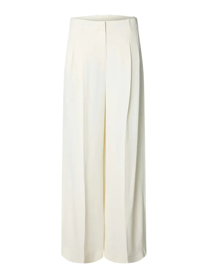 SELECTED Pantalón plisado 'SLFEllie'  crema