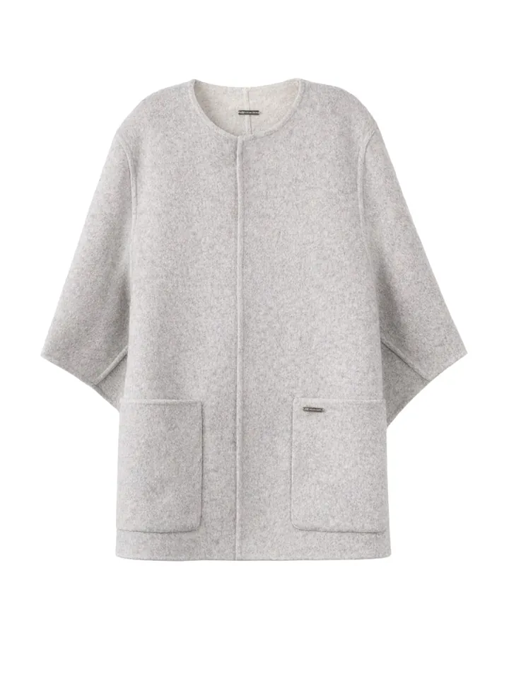 GOBI Cashmere Jersey 'Patch Pocket Cashmere Poncho Jacket' gris humo