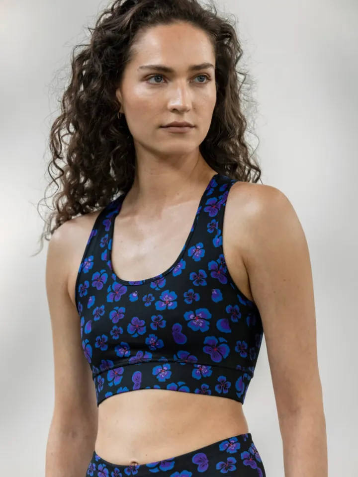 Hey Honey Sujetador deportivo 'Racerback' azul moteado