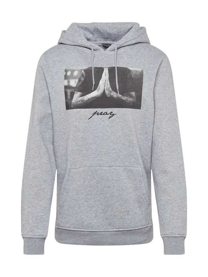Mister Tee Sudadera 'Pray' antracita / gris oscuro / gris moteado