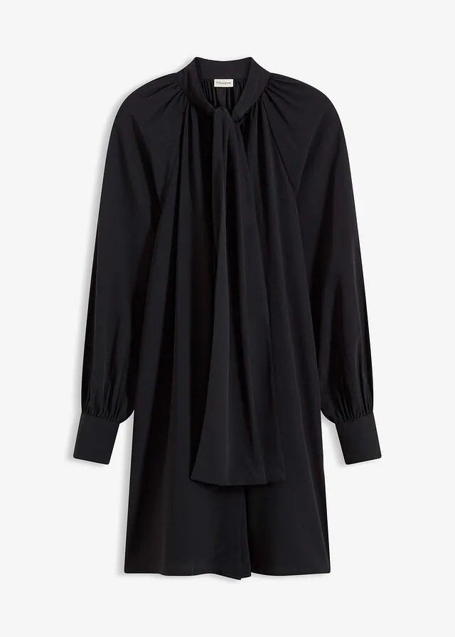 Vestido camisero con lazo en el cuello