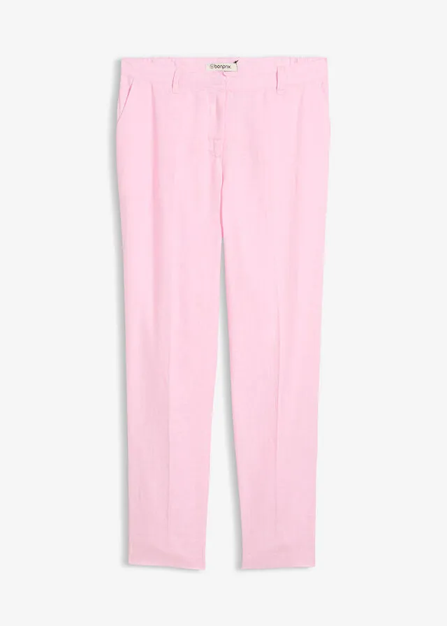 Pantalón acortado de lino puro