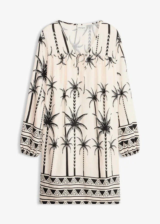 Vestido tipo túnica de mezcla de viscosa fluida