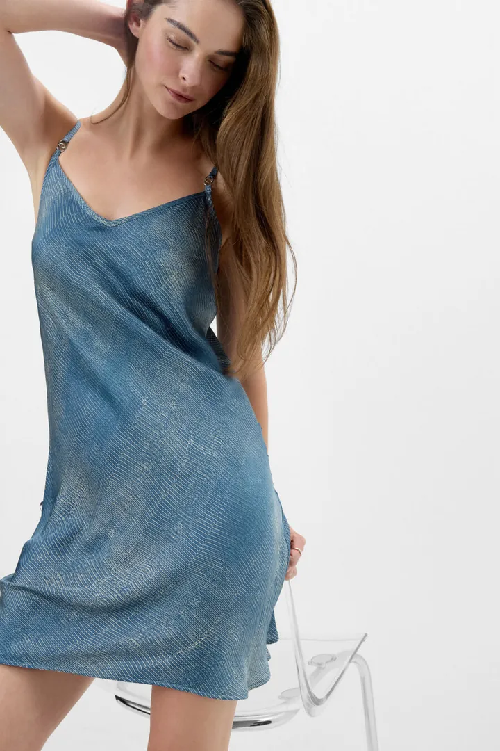 Intimissimi Combinación de Raso de Viscosa Estampado Fanciful Flowers Mujer Impreso Tamaño L