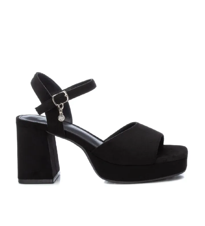 Xti para mujer. 14147101-NEGRO Sandalias de piel Sra Antelina Negro (36), 5 a 8cm, Hebilla, Casual, Fiesta