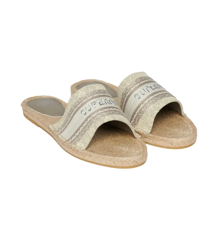 Superdry para mujer. WF310223A Alpargatas de lona gris (38), Tela, Plano, Ninguno, Casual