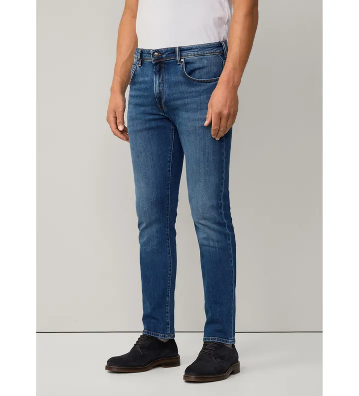 Hackett London para hombre. HM212695 vaqueros elásticos lavado vintage fit slim azul (31/30), Casual, Algodón, Denim
