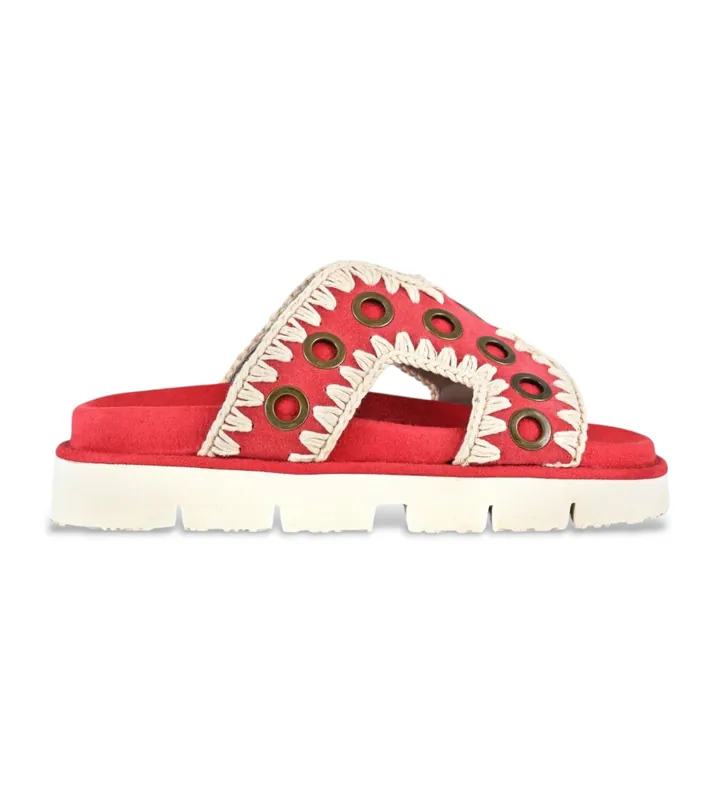 Mou para mujer. MU.SW461013A Sandalias bio rosa (37), Piel, 1 a 3cm, Ninguno, Casual