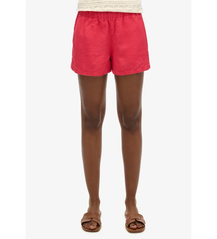 Superdry para mujer. W7110450A Short Lino rojo (L), Casual