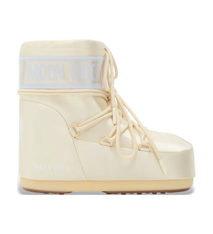 Moon Boot para mujer. 80D1409660 Botines Icon Low Pearly beige (36/38), Plano, Cordones, Casual