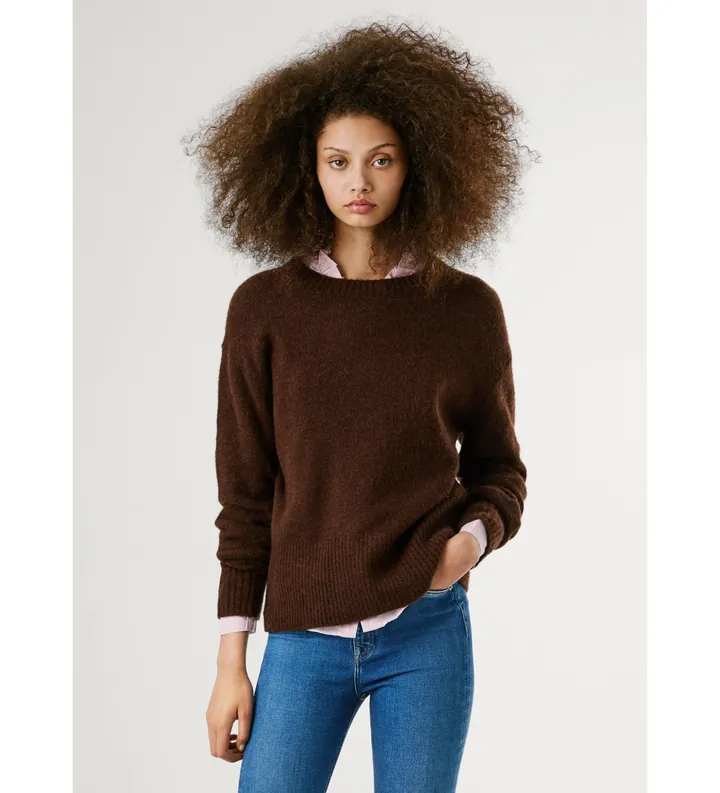 Pepe Jeans para mujer. PL7000031 Jersey Cecil marrón (L), Casual, Acrílico