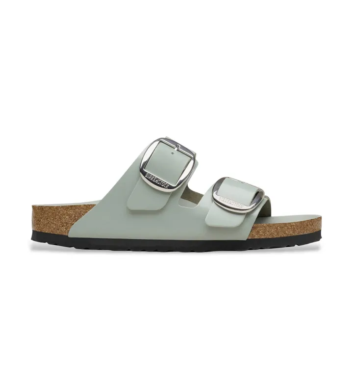 Birkenstock para mujer. 1031882 Sandalias de Piel Arizona Big Buckle (Ajuste Estrecho) verde (36), Plano, Ninguno, Casual