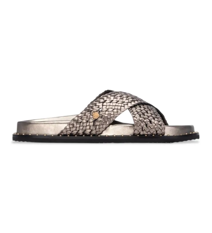 Carmela para mujer. 16305302-PLOMO Sandalias de Piel 163053 gris (36), Plano, Ninguno, Casual