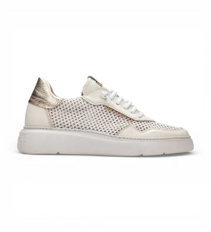Hispanitas para mujer. HV243412 Zapatillas Oceania blanco roto (36), Piel, Plano, Cordones, Casual