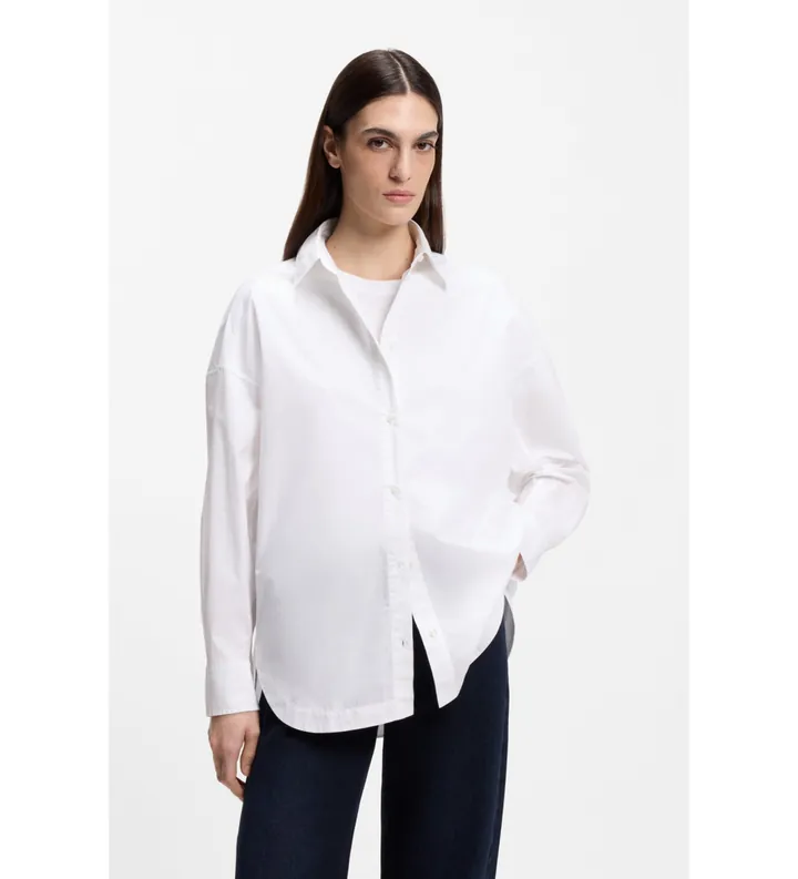 BOSS para mujer. 50553890 Camisa Bostatta blanco (32), Casual, Algodón, Manga larga