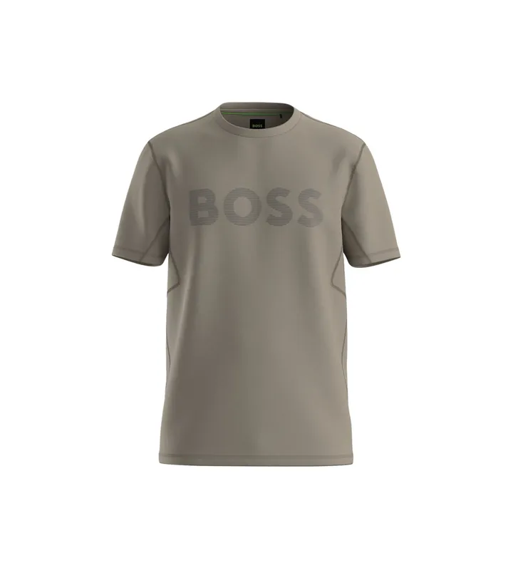 BOSS para hombre. 50531244 Camiseta Active kaki (L), Marrón, Casual, Verde, Algodón, Manga corta